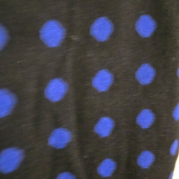 Talbots Black Blue Polka Dot Pencil Skirt Wool Blend Lined Size 2p - Picture 5 of 7
